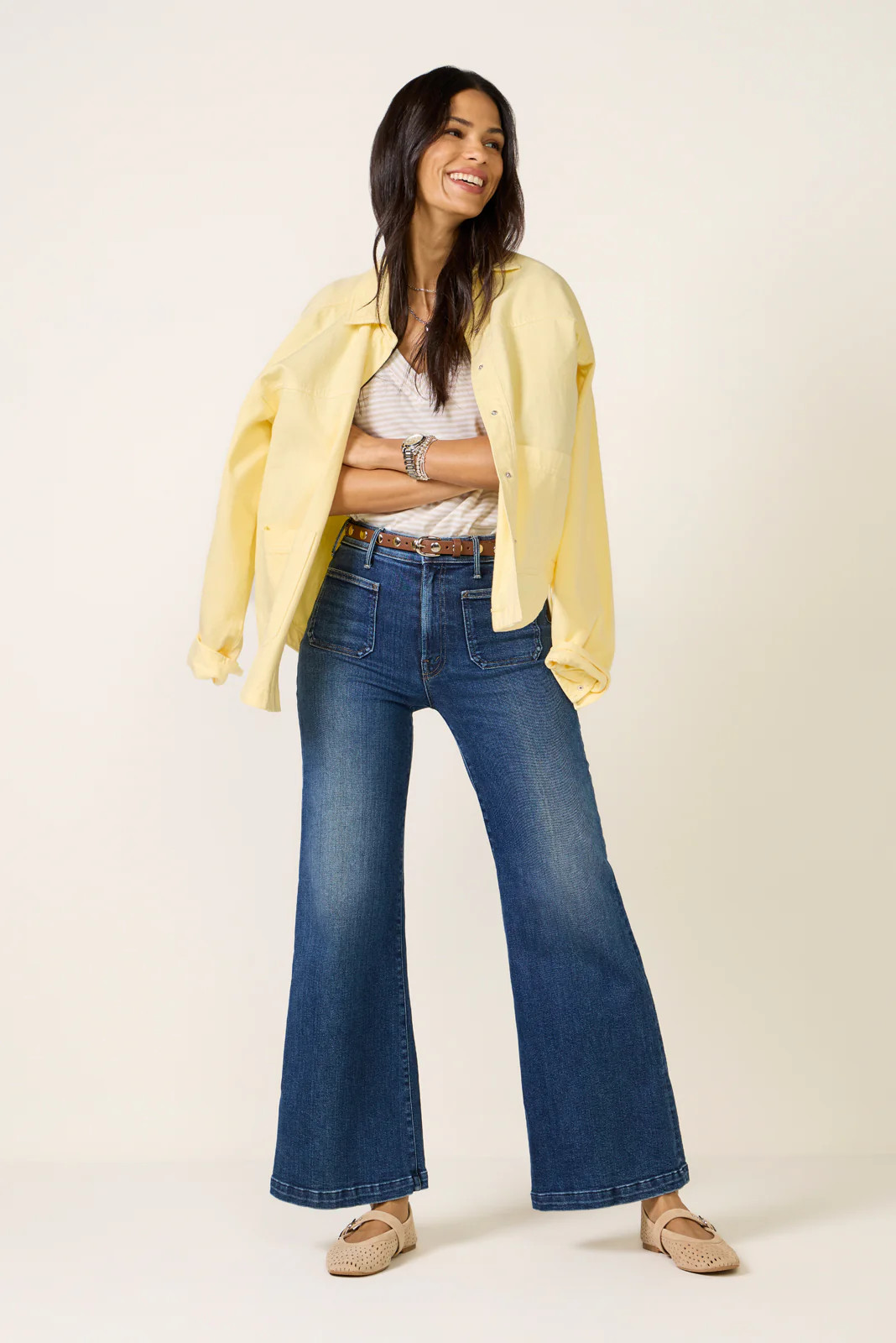 Hustler Roller Patch Pocket Skimp Wide Leg Jean | Evereve