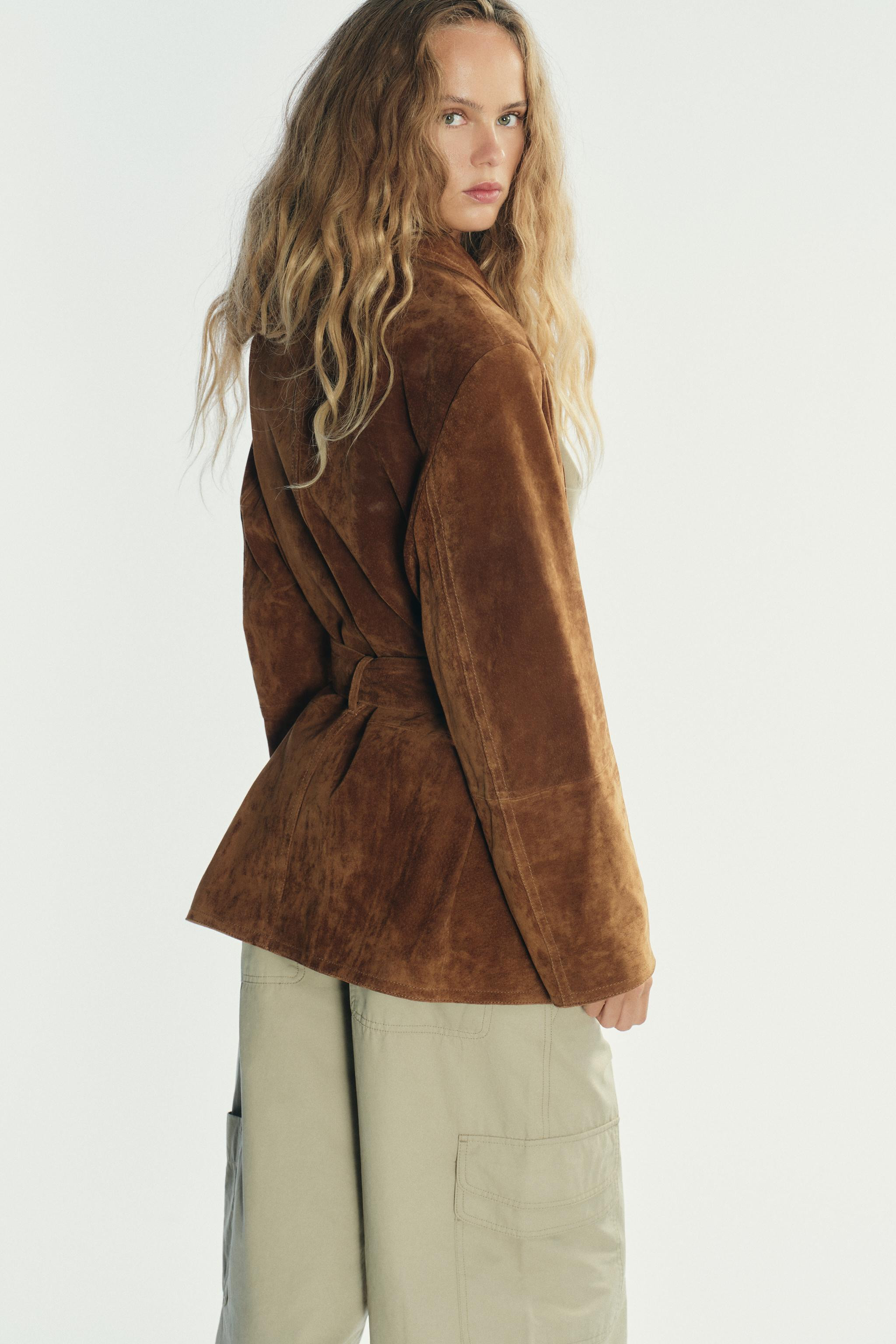 SUEDE LEATHER BLAZER | Zara UK