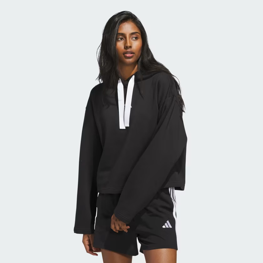 adidas WOMENS FLEECE 3STRIPE HOODIE - Black | Free Shipping with adiClub | adidas US | adidas (US)