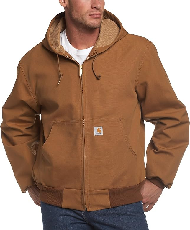 Carhartt Men's Big & Tall Thermal-Lined Duck Active Hoodie Jacket J131 | Amazon (US)