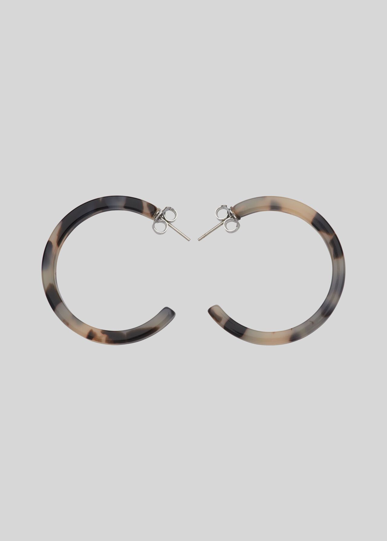 Cream/Multi Tort Resin Hoop Earrings | WHISTLES | Whistles | Whistles