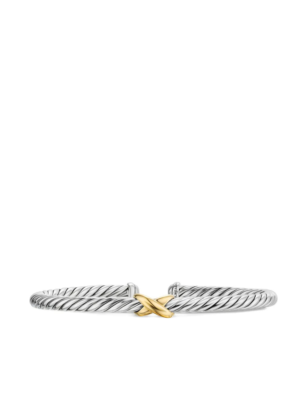 David Yurman X 케이블 플렉스 X 스테이션 14K 옐로 골드 스털링 실버 뱅글 | 실... | Farfetch Global