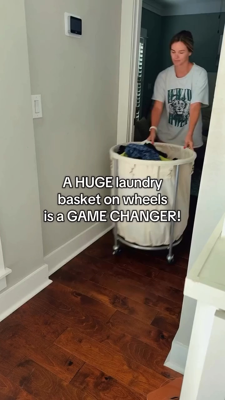 🧺 This laundry basket is huge and it’s on wheels!!! It’s a total game changer for laundry days! #everydayislaundryday 

#laundryhamper #laundrybasket #laundrybasketonwheels



#LTKmomlife #LTKHome