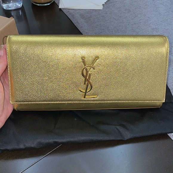 Yves Saint Laurent Gold Clutch | Poshmark