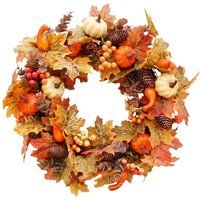 Fall Wreath, Thanksgiving Day, Front Door Decoration, Autumn Pumpkin, Halloween Decor, Maple Leaves  | Etsy (US)