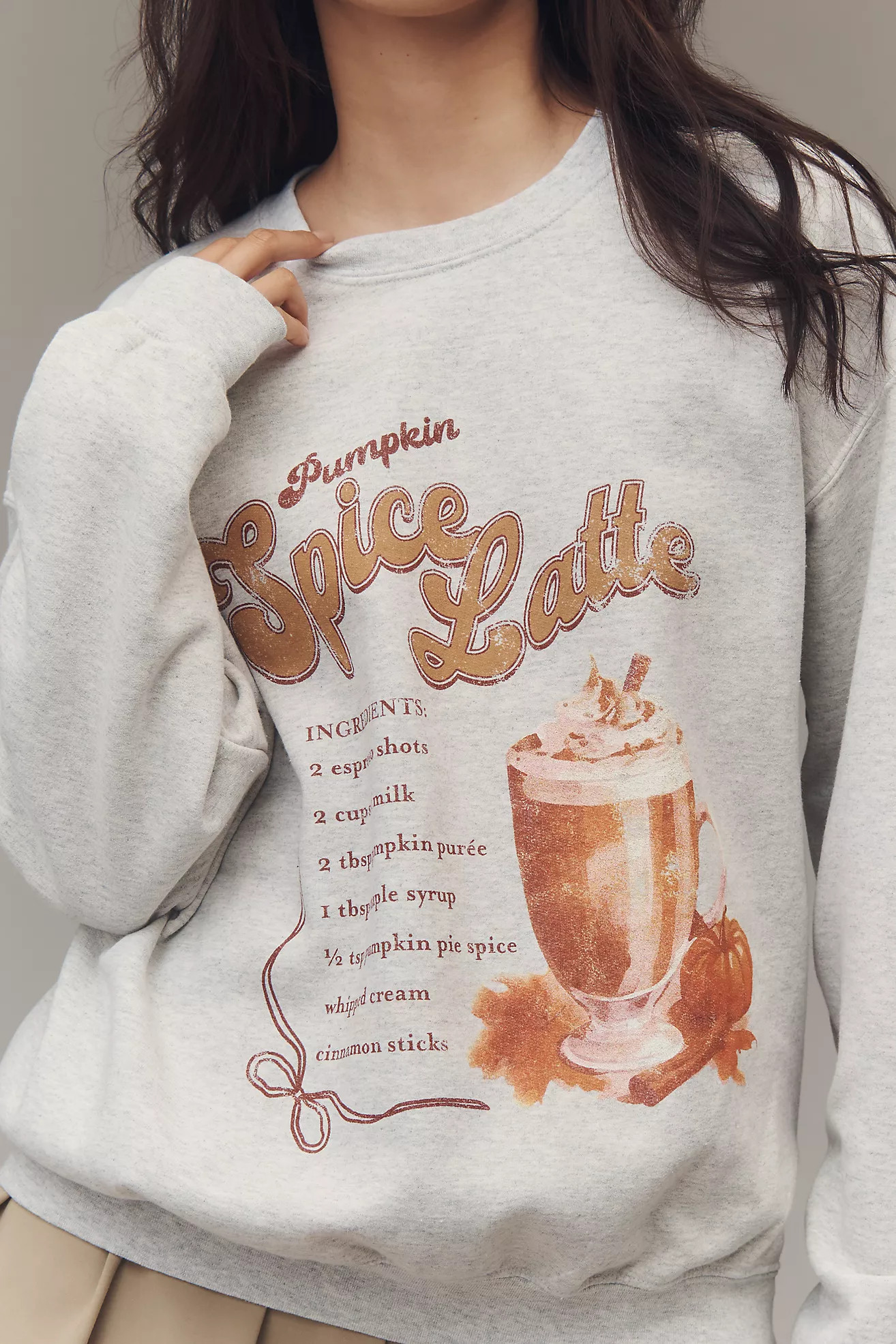 By Anthropologie Pumpkin Spice Latte Graphic Sweatshirt | Anthropologie (US)
