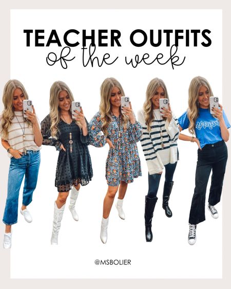 teacher outfits of the week! Monday was a professional development day so we wore jeans! Friday was college swag day so I wore my cougars tee! 

| fall outfits | teacher outfits | teacher fashion | fall fashion | work outfits | teacher style | amazon fashion 

#LTKworkwear #LTKfindsunder100 #LTKSeasonal