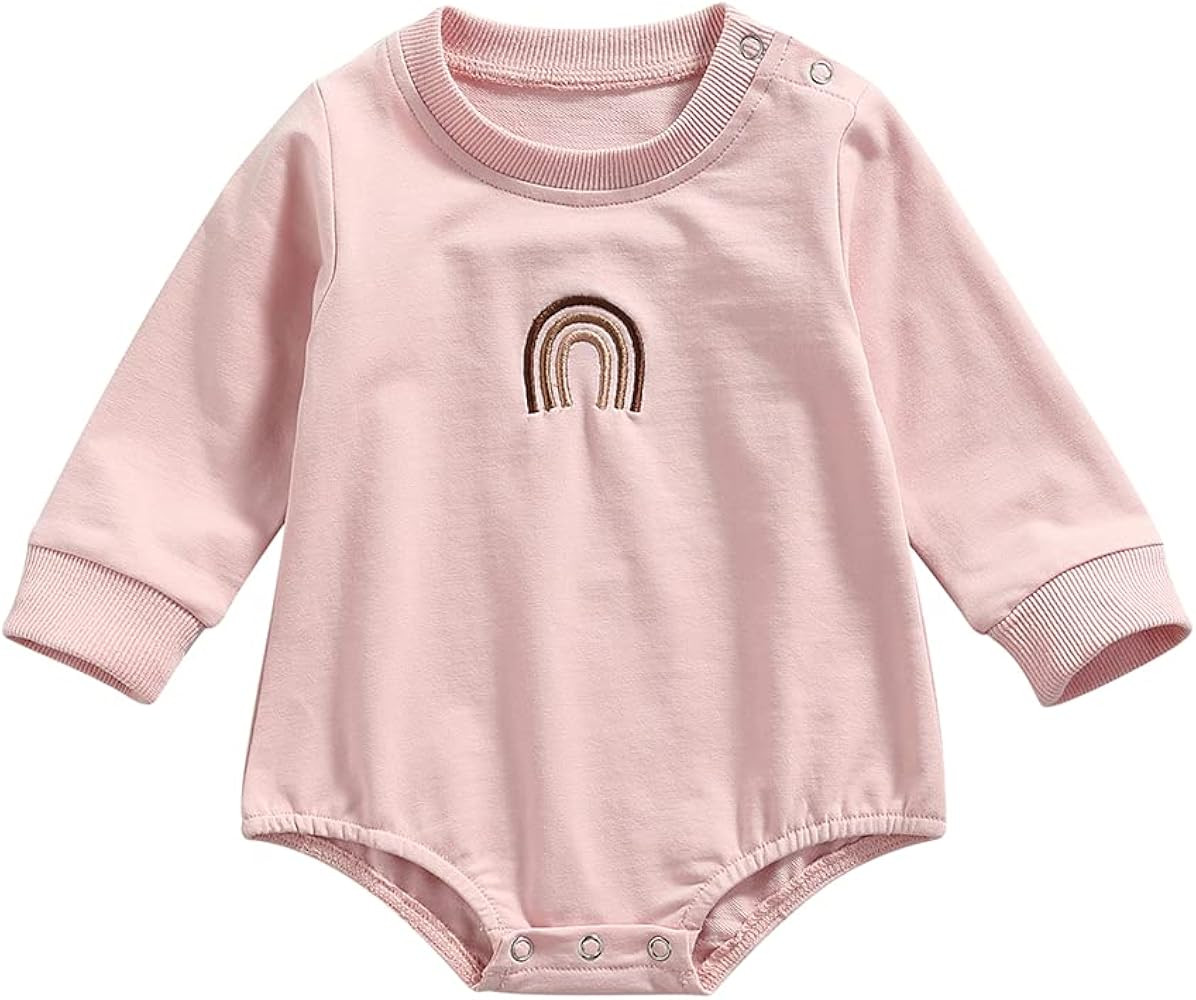 Baby Girl Boy Crewneck Sweatshirts Oversized Knit Sweater Shirts Long Sleeve Romper Pullover Top Cut | Amazon (US)