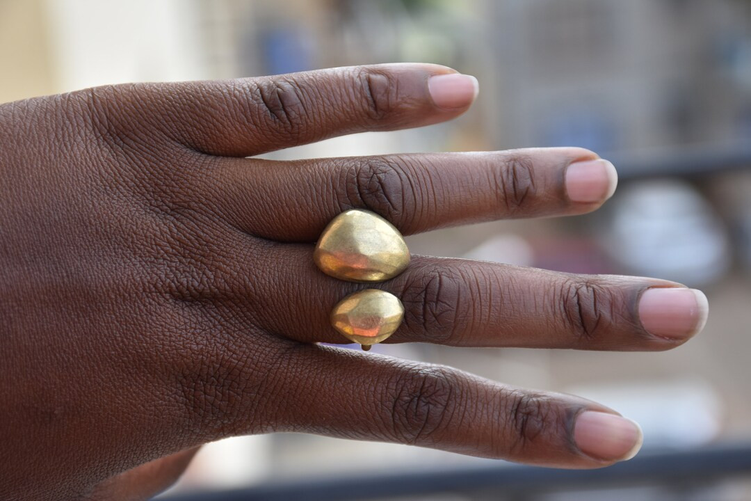 Brass Ring for Women, Brass Statement Ring, Brass Handmade Chunky Ring, African Brass Rings Brass... | Etsy (US)