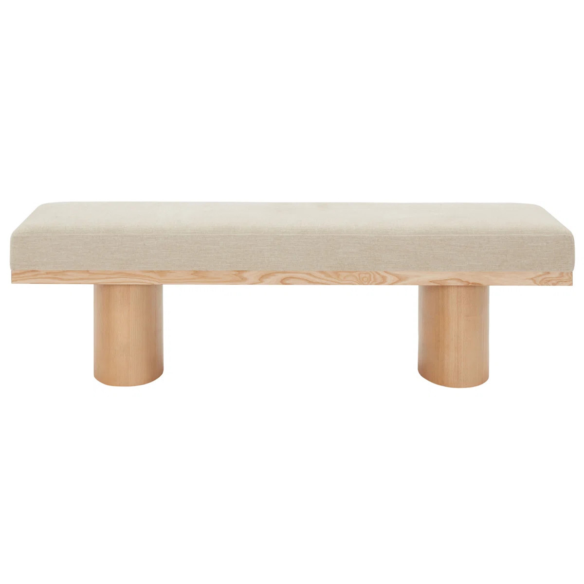 Favermann Linen And Wood Bench | Wayfair North America