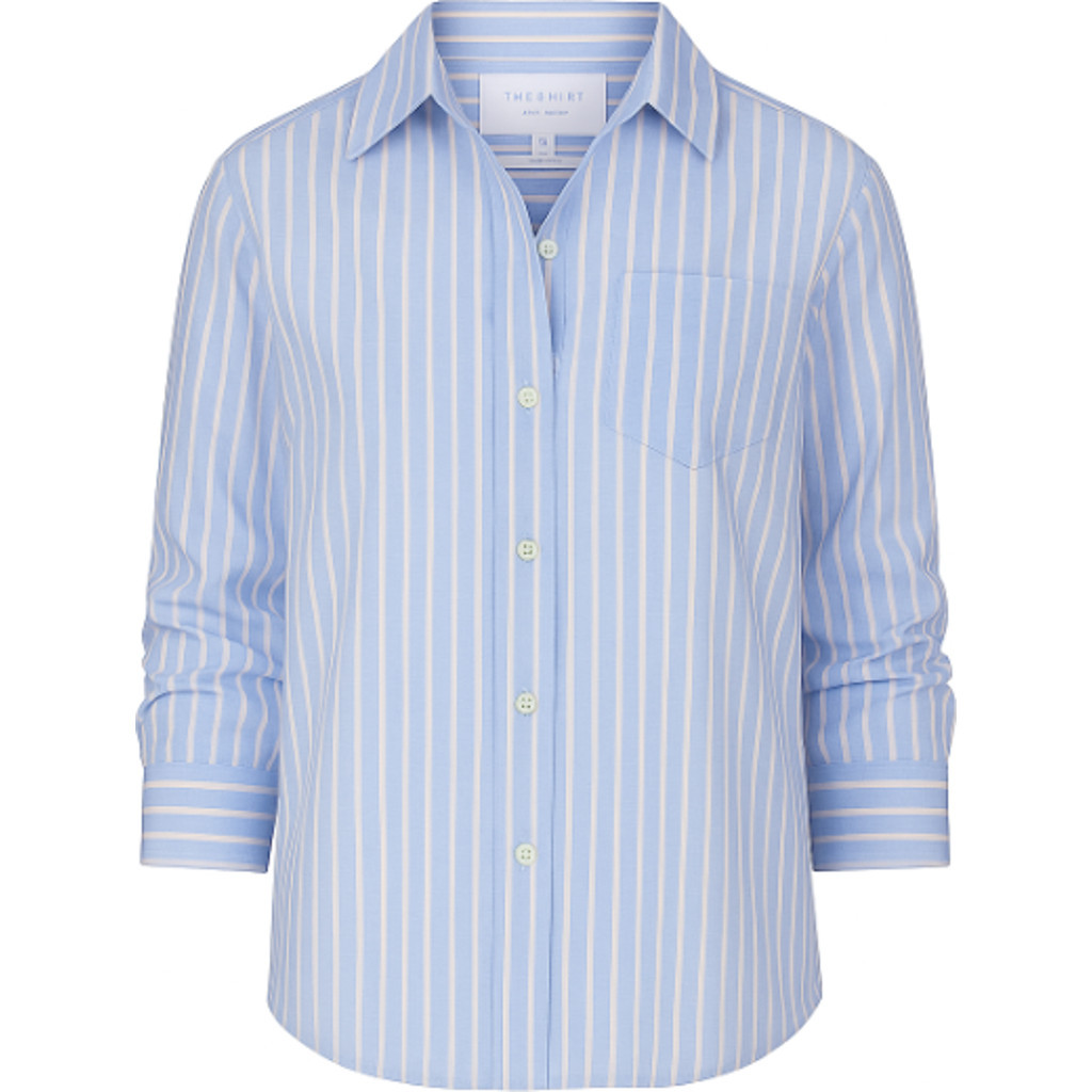The Shirt by Rochelle Behrens The Washed Linen Shirt in Light Blue/white at Nordstrom, Size Small | Nordstrom