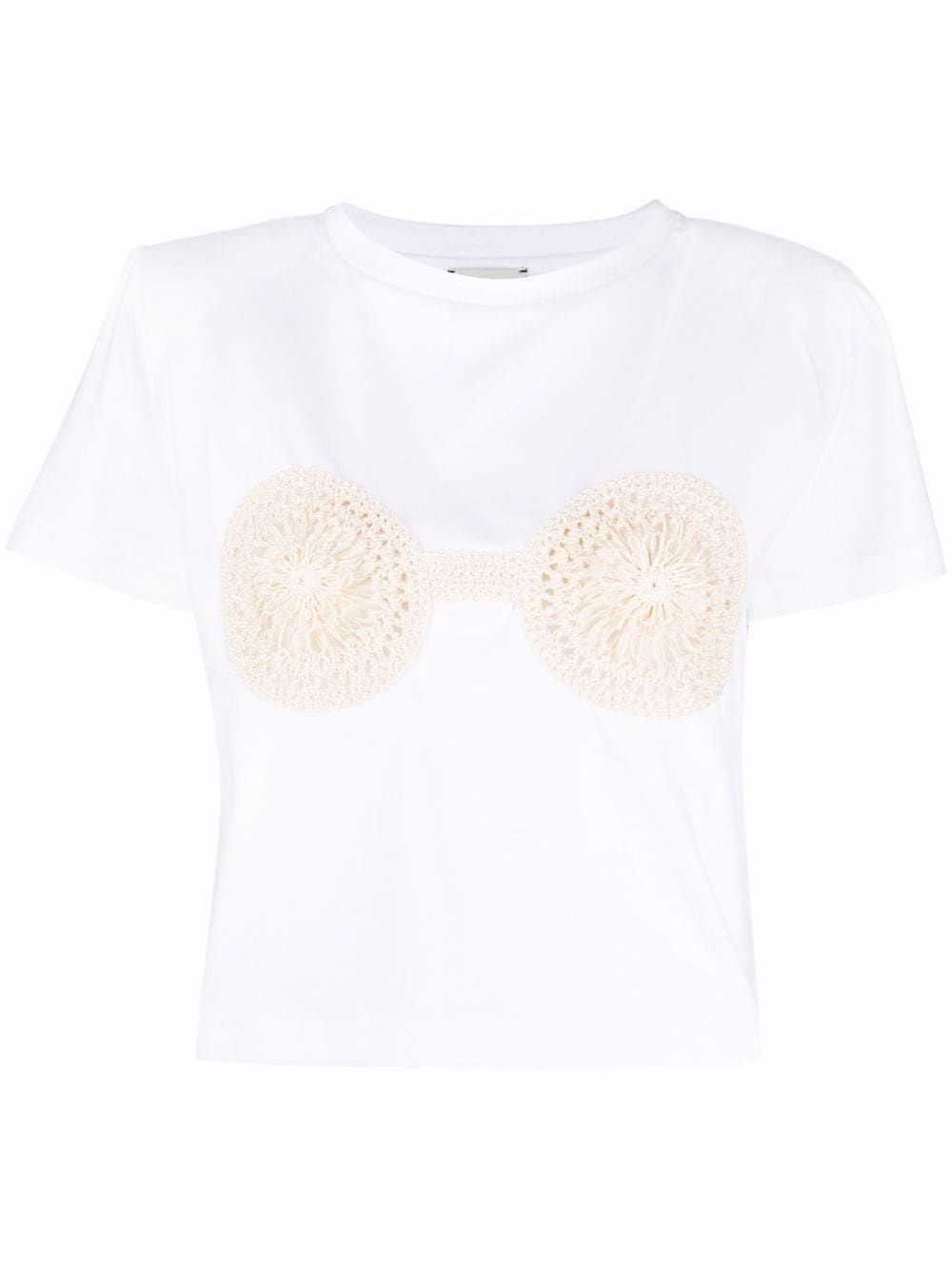 Magda Butrym crochet-detailed Cotton T-shirt - Farfetch | Farfetch Global