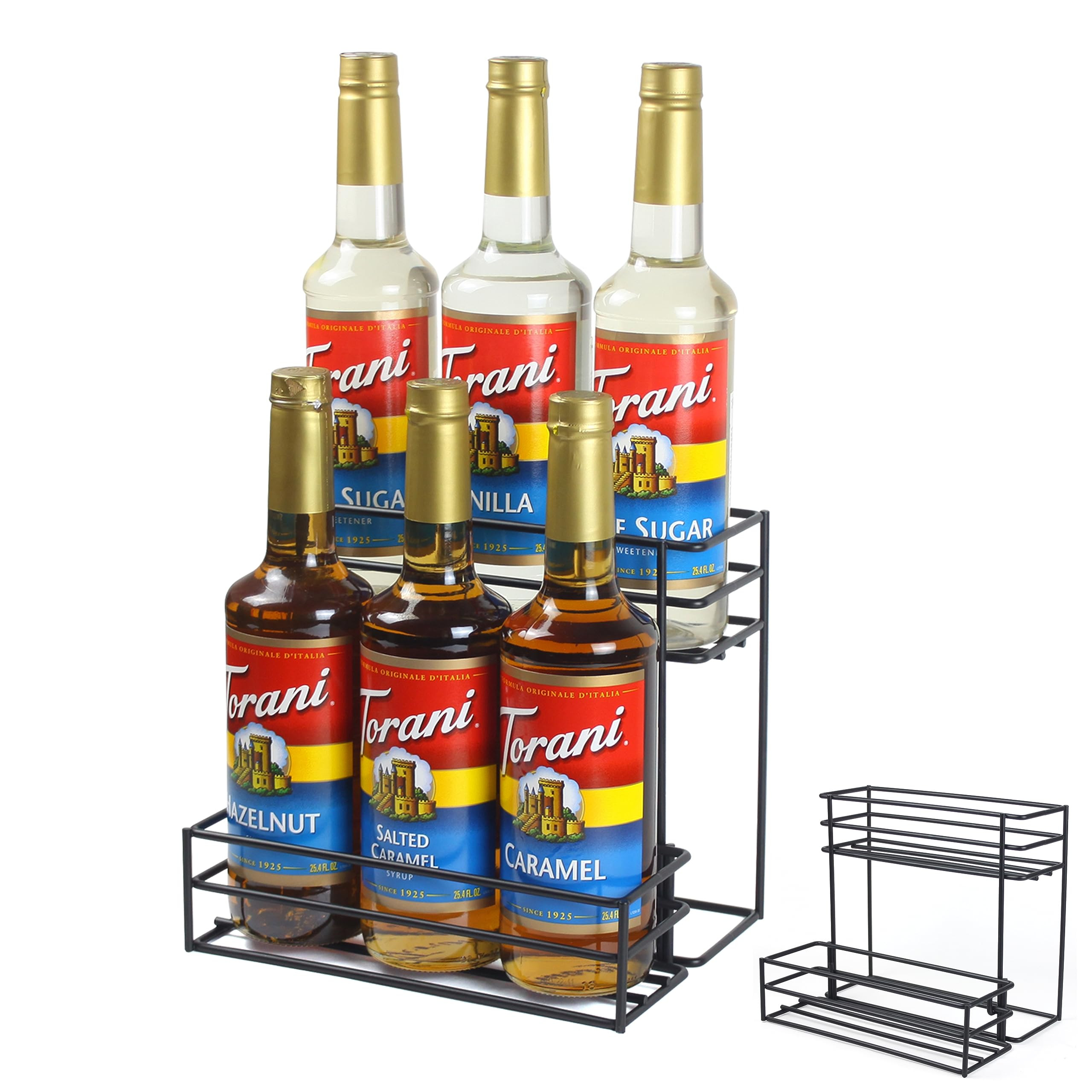 Coffee Syrup Rack (6 Bottle Capacity)，Coffee Syrup Organizer for Coffee Bar Kitchen.Small Wine ... | Amazon (US)