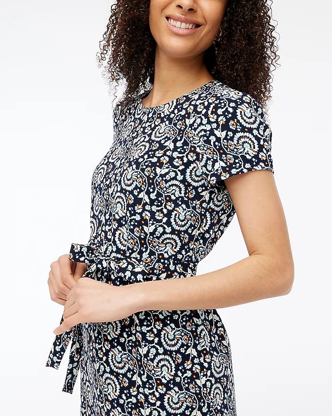Short-sleeve belted suiting dress | J.Crew Factory