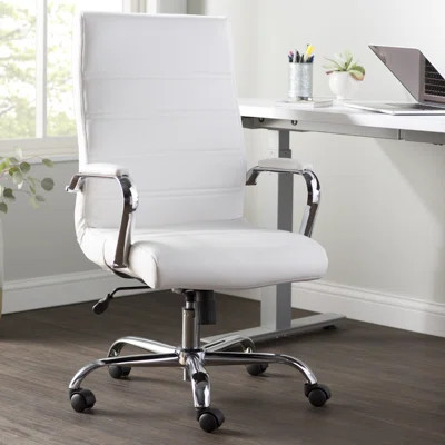 Ergonomic Upholstered High-Back Swivel Office Chair | Wayfair North America