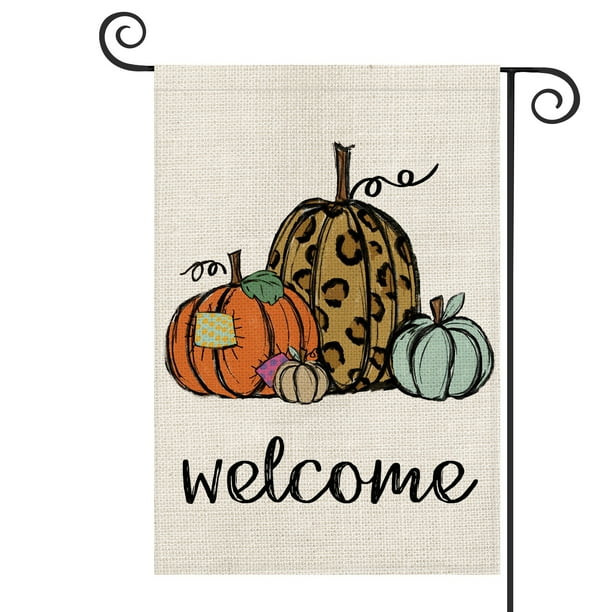 AVOIN Pumpkin Welcome Garden Flag Vertical Double Sized, Fall Thanksgiving Rustic Yard Outdoor De... | Walmart (US)