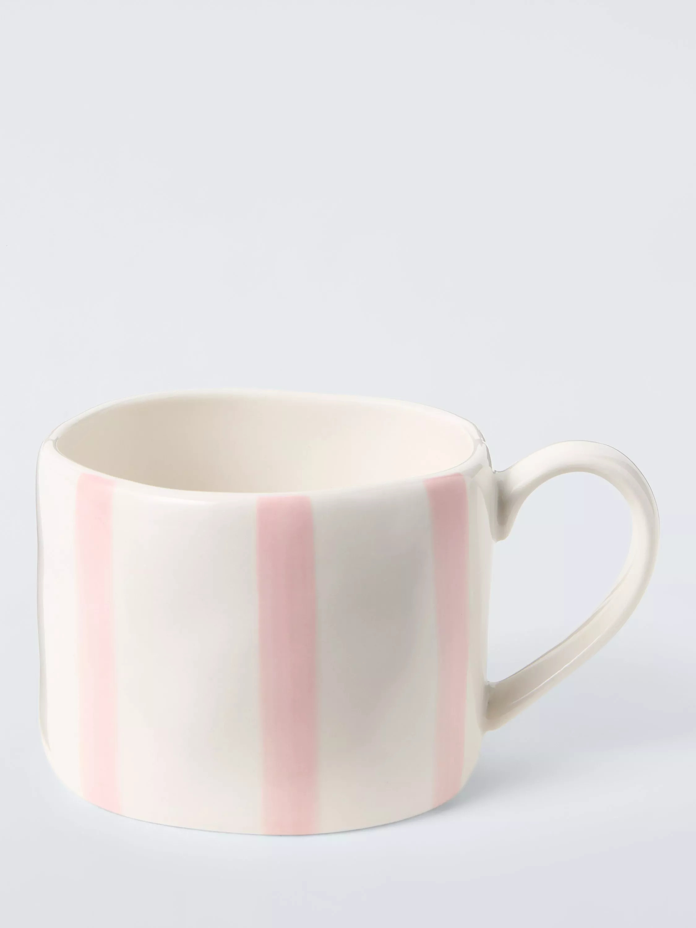 John Lewis Hand Painted Stripe Stoneware Mug, 350ml, Pink | John Lewis (UK)