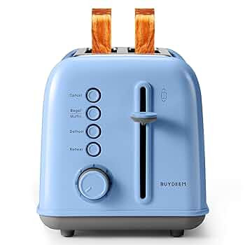 BUYDEEM DT620 2-Slice Toaster, Extra Wide Slots, Retro Stainless Steel with High Lift Lever, Bage... | Amazon (US)