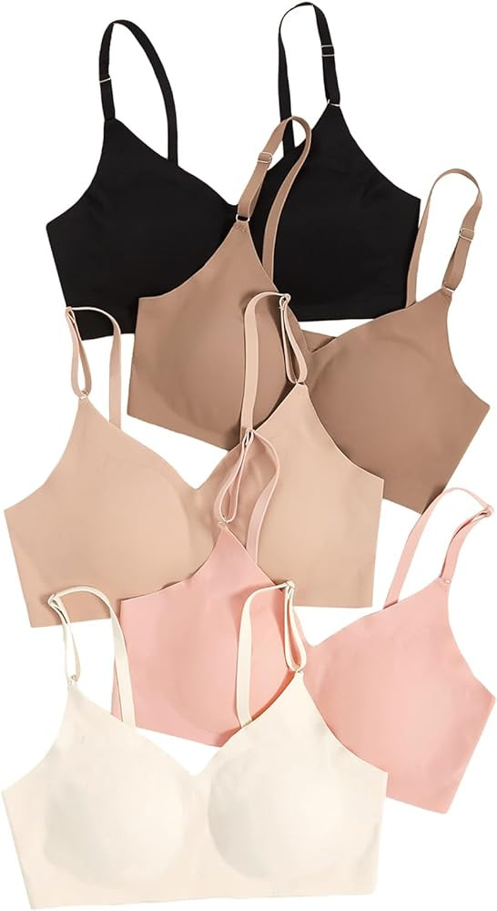 Verdusa Women's 5Pack Padded Seamless Bralettes Bra Camisole Top | Amazon (US)