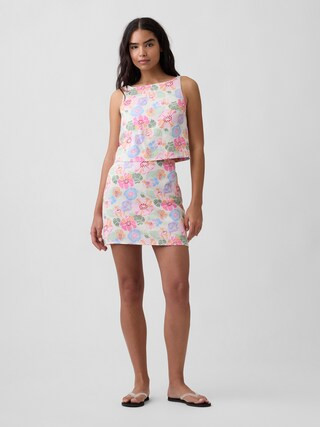 Linen-Blend Pull-On Mini Skirt | Gap Factory | Gap Factory
