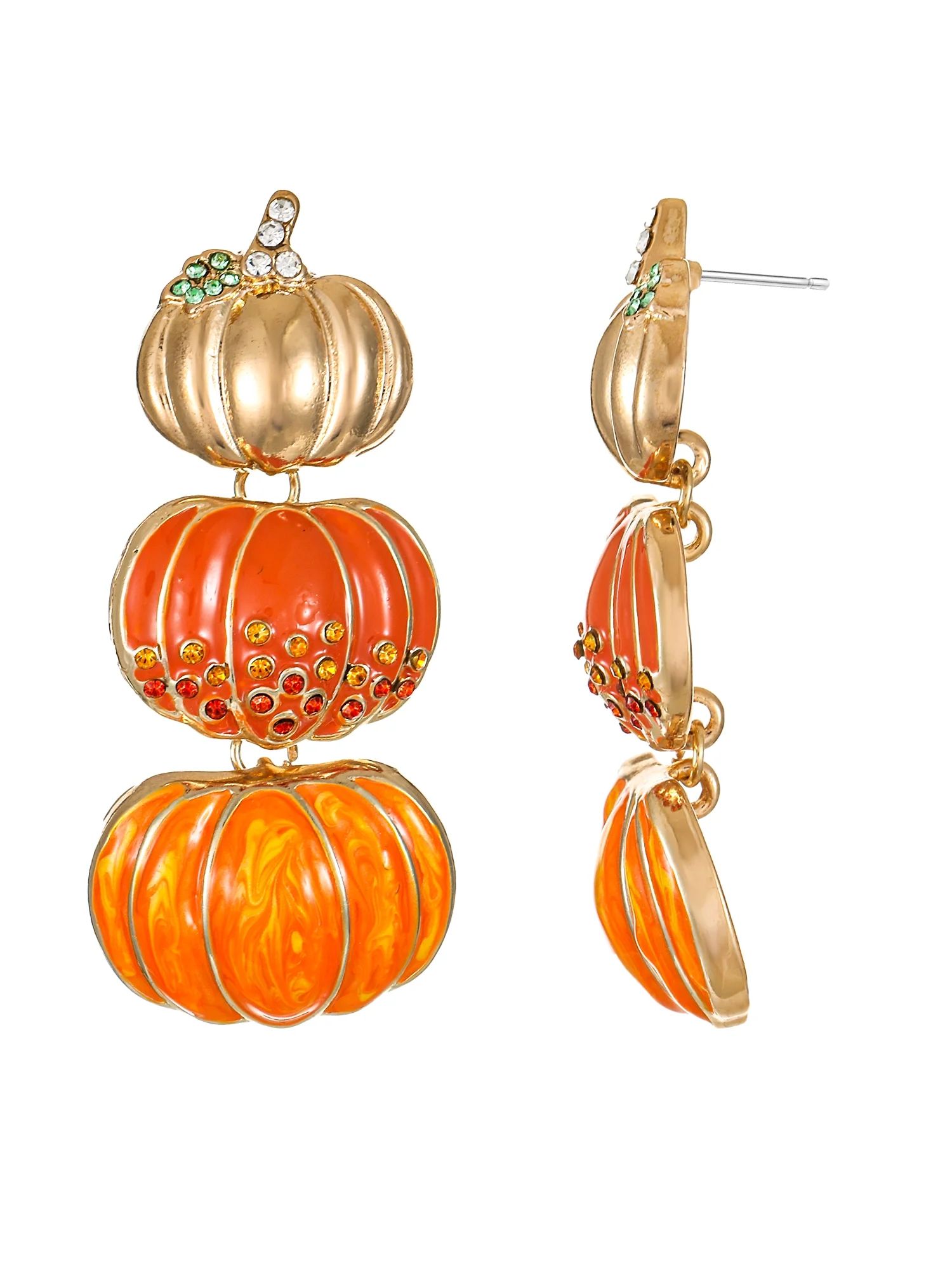 Packed Party Goldtone Pumpkin Patch Earrings, Female, 1 Pair | Walmart (US)