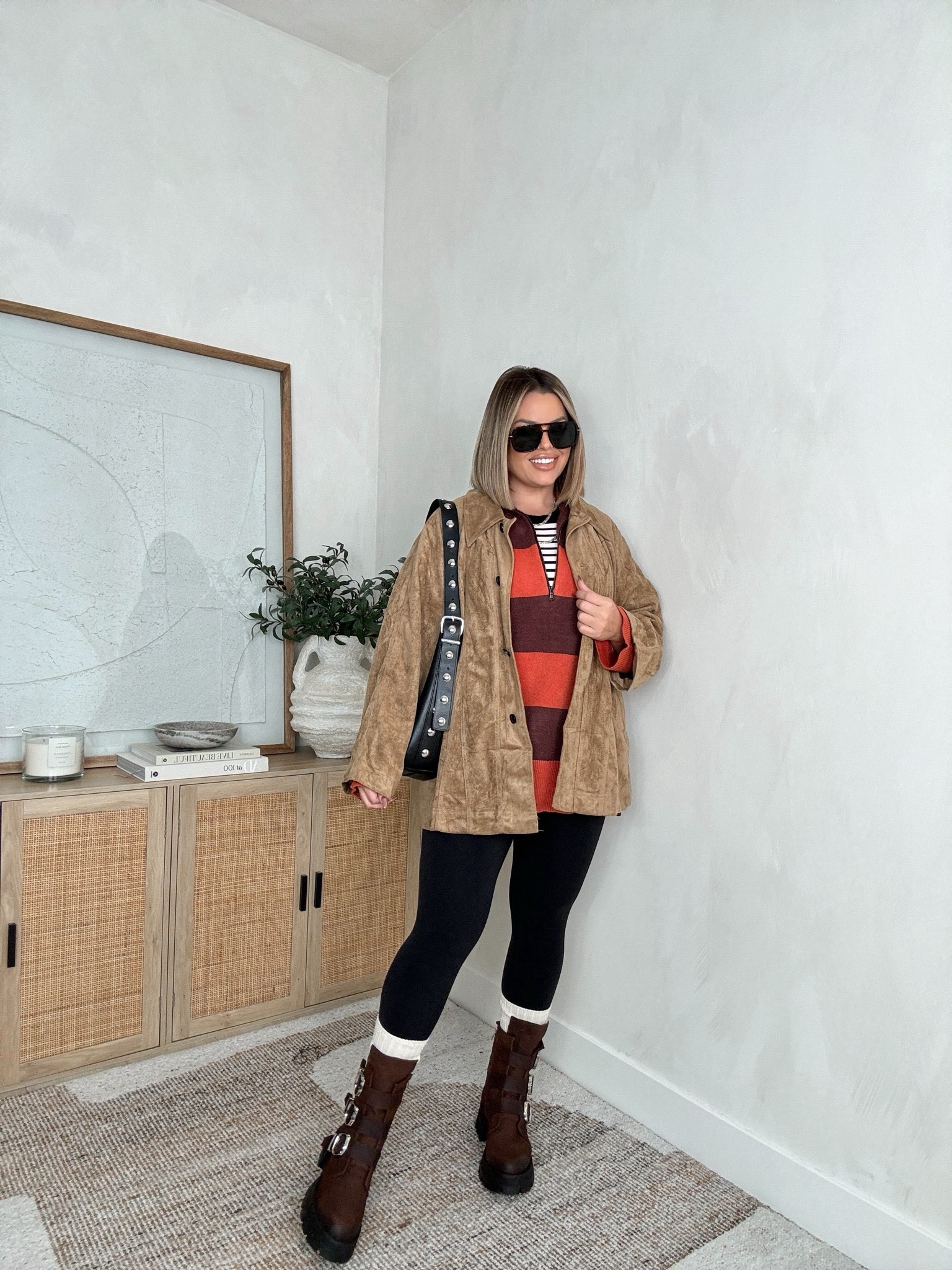 Comfy Thanksgiving outfit idea from @Amazon #ad #fallfavorites2024 #amazonholiday 

Linked similar stripe tank mine is old 
Sweater size xxl 
Jacket xl 
Boots I did an 11 and they were a little big could have done a 10 but they are so comfy ! 
Leggings L 
Can’t link socks here I’m sorry. 

#thanksgivingoutfits #thanksgiving #sweaters #amazon #suede #boots #midsize 


Follow my shop @shaynaslife on the @shop.LTK app to shop this post and get my exclusive app-only content!

#liketkit 
@shop.ltk
https://liketk.it/4XrVV

#LTKFindsUnder100 #LTKMidsize #LTKFindsUnder50