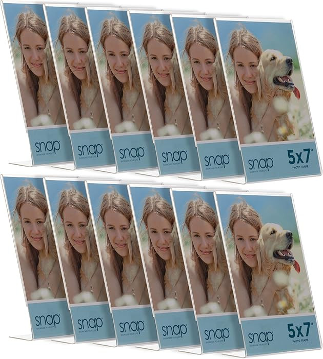 Snap 5x7 Clear Acrylic Self Standing Frame, Set of 12 | Amazon (US)