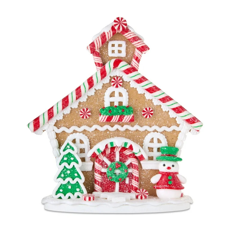 Gingerbread House Christmas Tabletop Decoration, Multicolor, 8", by Holiday Time | Walmart (US)
