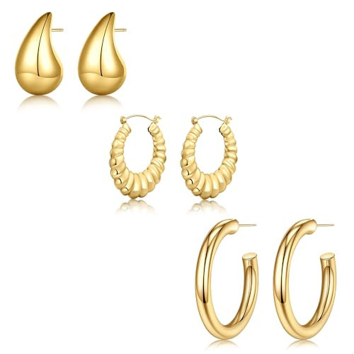 Yooblue Gold Hoop Earrings - Gold Jewelry for Women, Hoop Earrings for Women Trendy Hypoallergenic Womens Hoop Earrings Gifts for Women | Amazon (US)