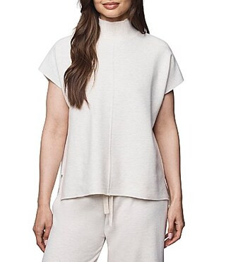 Splendid Winslow Coordinating Knit Mock Neck Short Sleeve Top - M | Dillard's