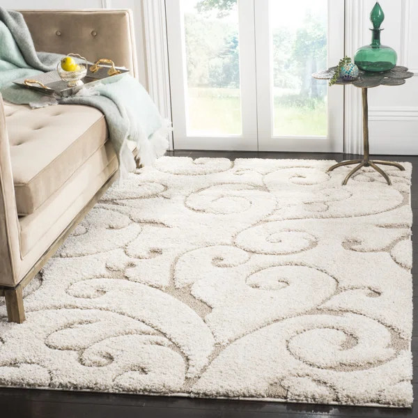 Deanna Floral Cream/Beige Area Rug | Wayfair North America