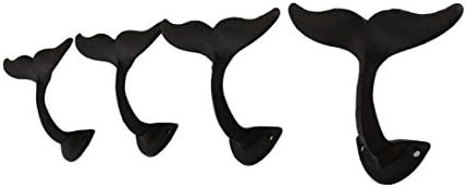 Zeckos Set of 4 Whale Tail Rustic Cast Iron Wall Hooks | Amazon (US)