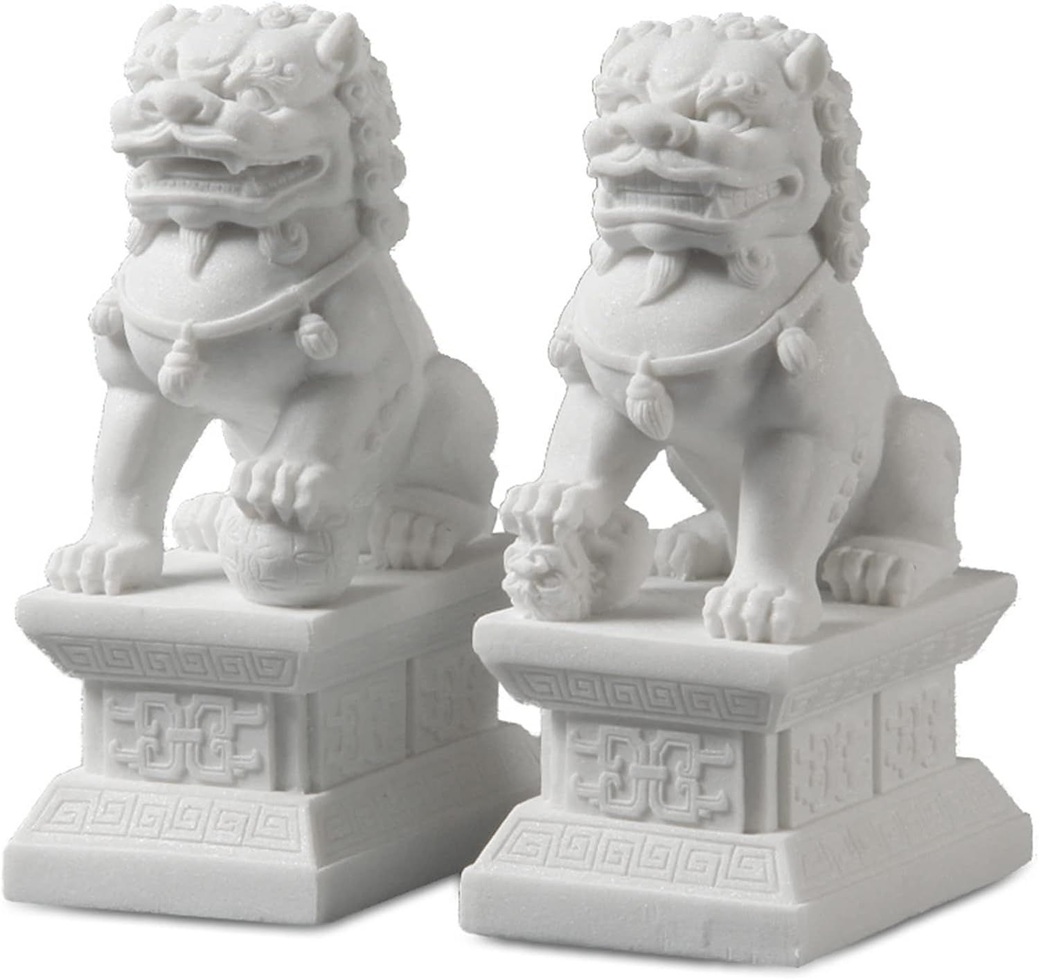 Large Size Foo Dog Statue,Pair of Guardian Lions,Asian Stone Statues Feng Shui Decor for Home Dec... | Amazon (US)