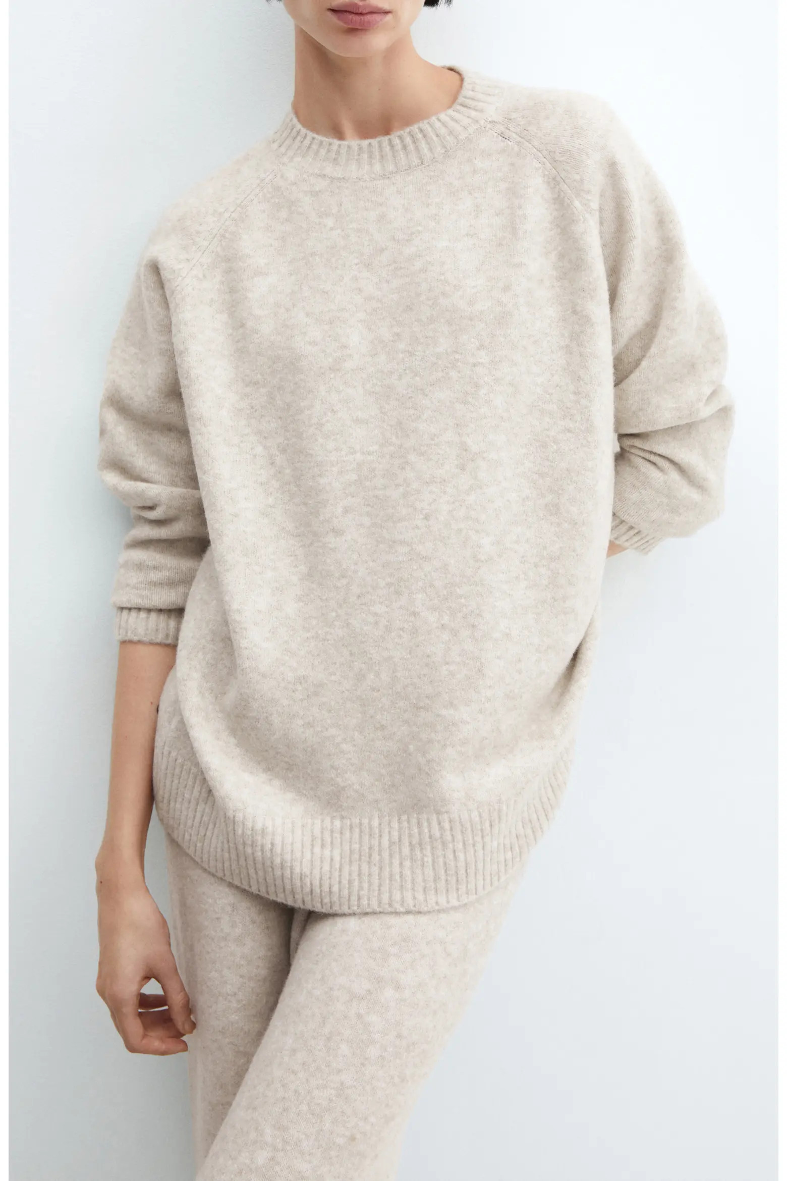MANGO Crewneck Raglan Sleeve Sweater (Women) | Nordstrom | Nordstrom