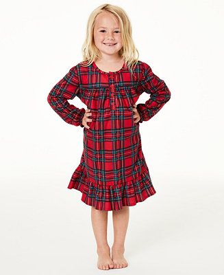 Matching Kids Brinkley Plaid Family Pajama Nightgown, Created for Macy's | Macy's