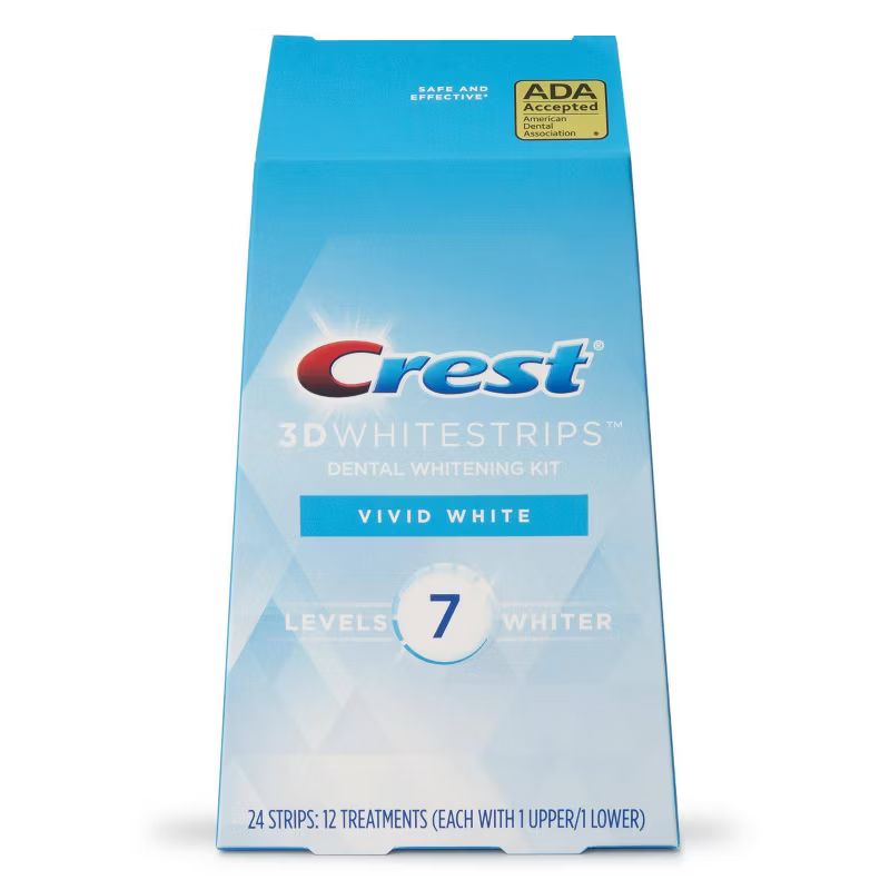 Crest 3D Whitestrips Vivid White Teeth Whitening Kit with Hydrogen Peroxide - 12 Treatments | Target