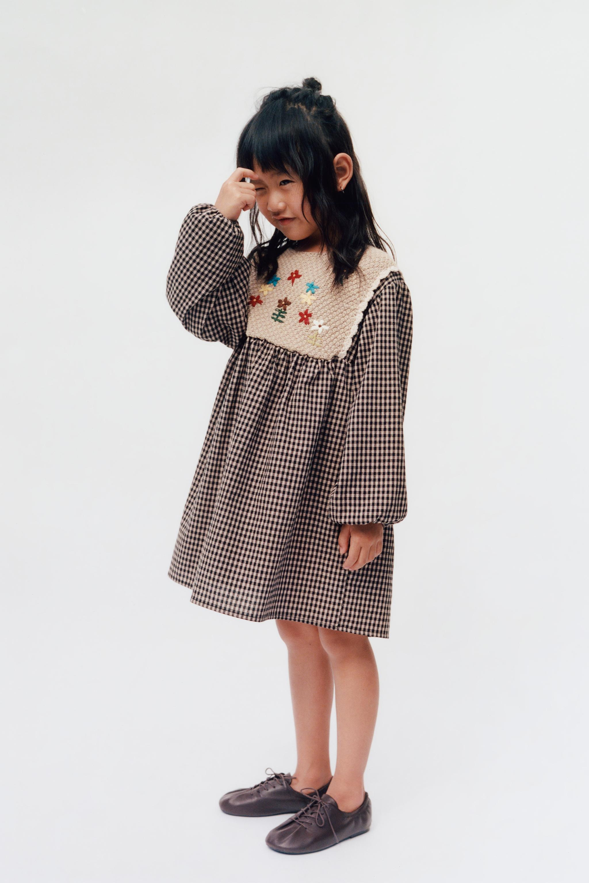 CHECK KNIT CONTRAST DRESS | Zara UK