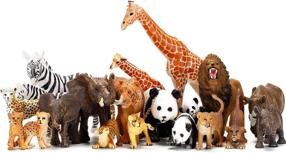 20 PCS Safari Animals Figures Toys, Realistic Plastic Animals Figurines, African Zoo Wild Jungle ... | Amazon (US)