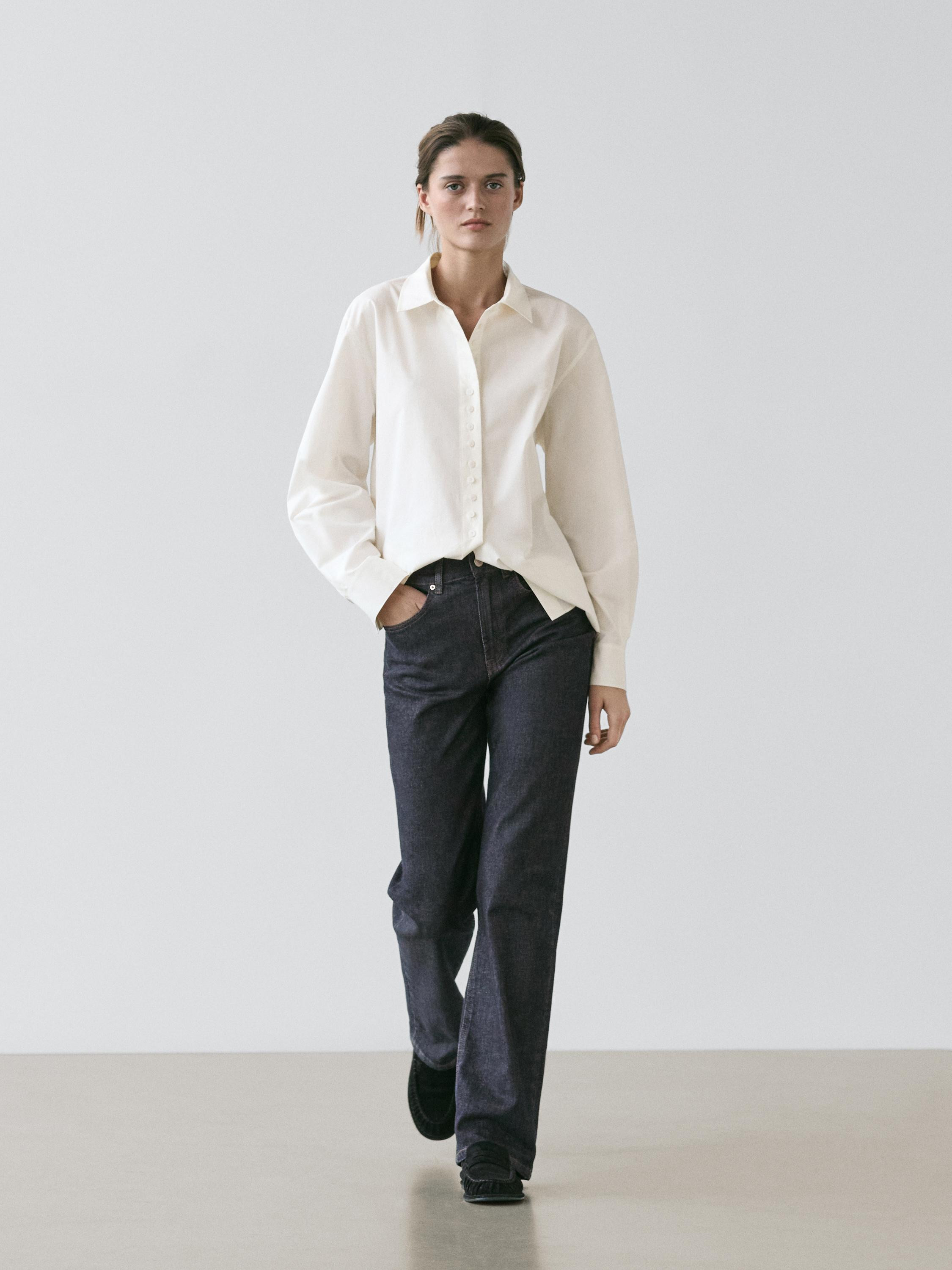 Bequeme Straight-Jeans mit hohem Bund | Massimo Dutti DE