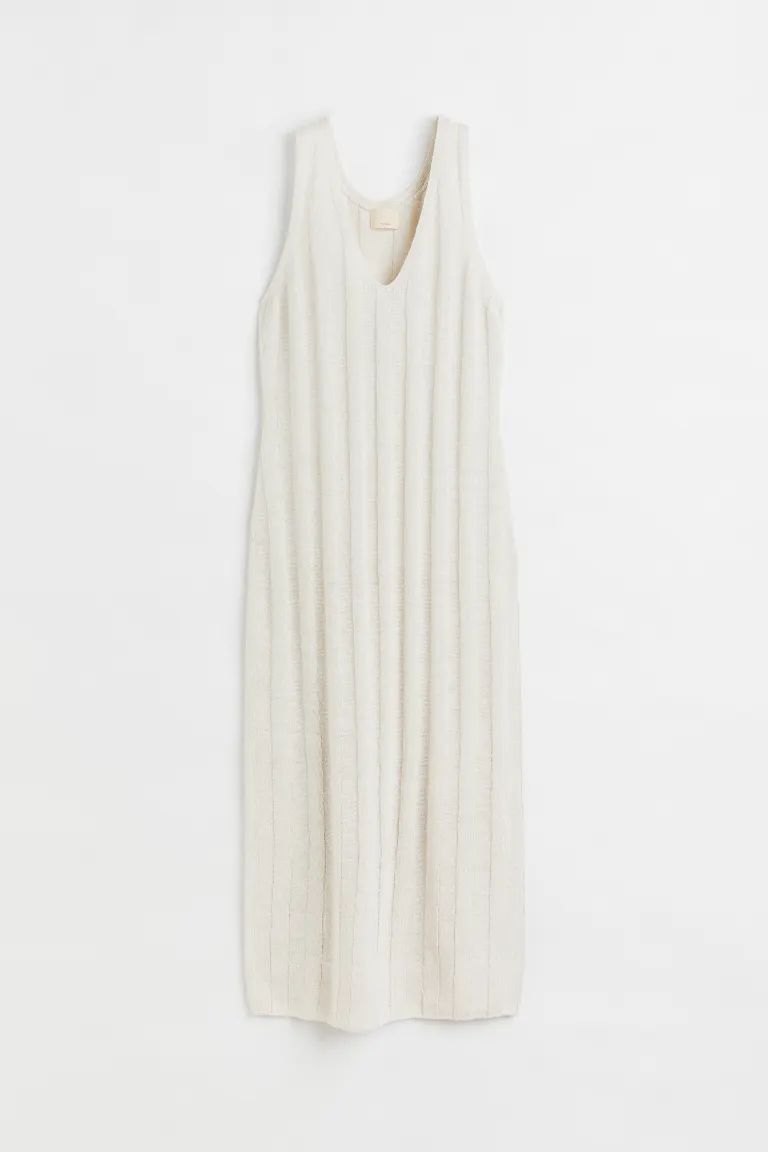 Geripptes Kleid aus Seidenmix | H&M (DE, AT, CH, NL, FI)
