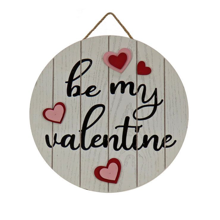 National Tree Company 12" 'Be My Valentine' Hanging Wall Decoration, White, Valentine's Day Colle... | Target