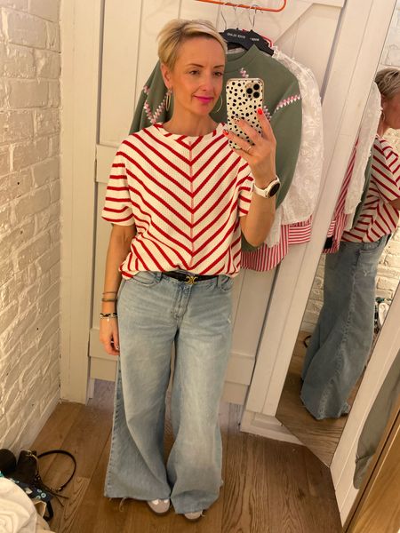 Stripes are big this season and love this chevron style top! The fabric is a lovely waffle textured fabric! It’s also available in a green stripe! 

#LTKfindsunder50 #LTKover40 #LTKstyletip