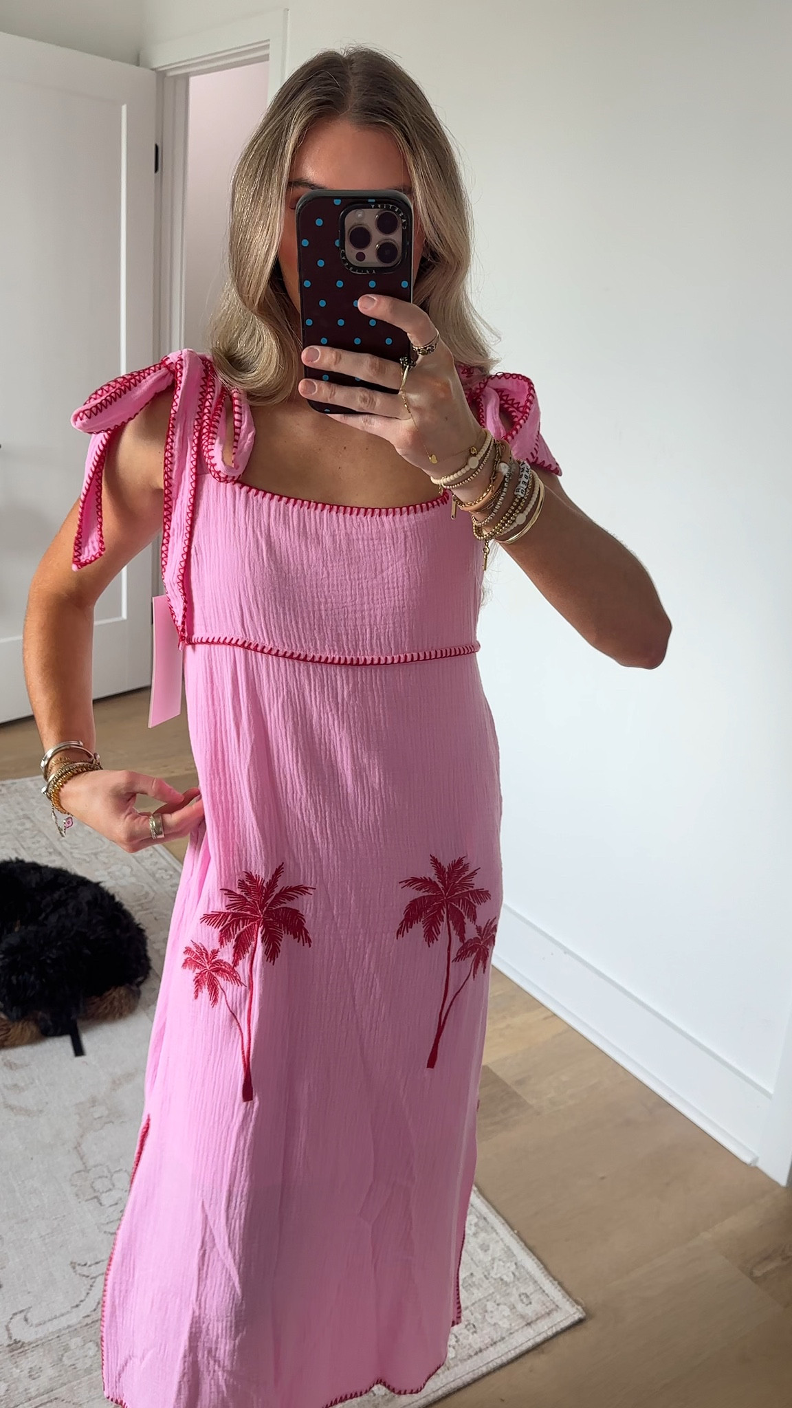 @shopenglishfactory size xs Vacation mode: on. The Aria Tropical Embroidered Midi Dress brings island vibes to your everyday style with vibrant palm tree embroidery and a breezy, flattering silhouette. Designed with a square neckline, adjustable tie straps, and a flowy midi length, it's the perfect mix of playful and polished. Contrast stitching adds a fun pop of detail, while the hidden side zipper keeps the fit seamless. Whether you're heading to a beachside dinner or strolling through town, Aria is your go-to for easy elegance under the sun.

#LTKootd #LTKSeasonal #LTKSwim