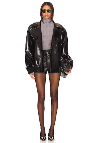 Amanda Uprichard X Revolve Kelso Faux Leather Shorts in Black from Revolve.com | Revolve Clothing (Global)