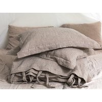 Linen Duvet Cover - Washed Cover-Linen Duvet Cover in Natural Color With Black Stripes-Linen BeddingAvailable Any Size | Etsy (US)