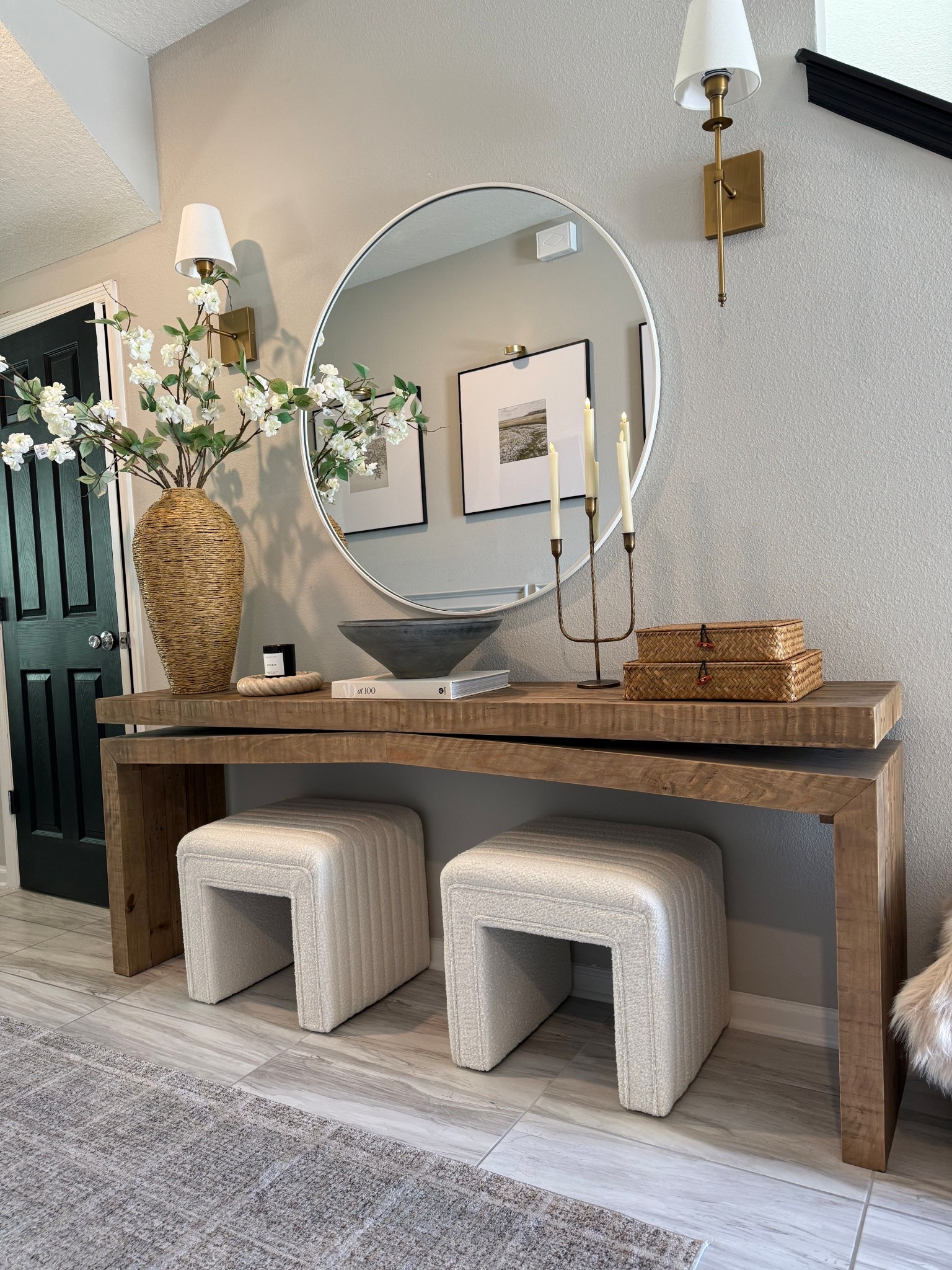 Love this vase and stem combo from Walmart! Simple console table styling 😍

Entryway, console table styling, spring decor, Walmart home finds, wayfair console table, neutral runner, neutral home decor, entryway inspiration 

#LTKHome #LTKSeasonal
