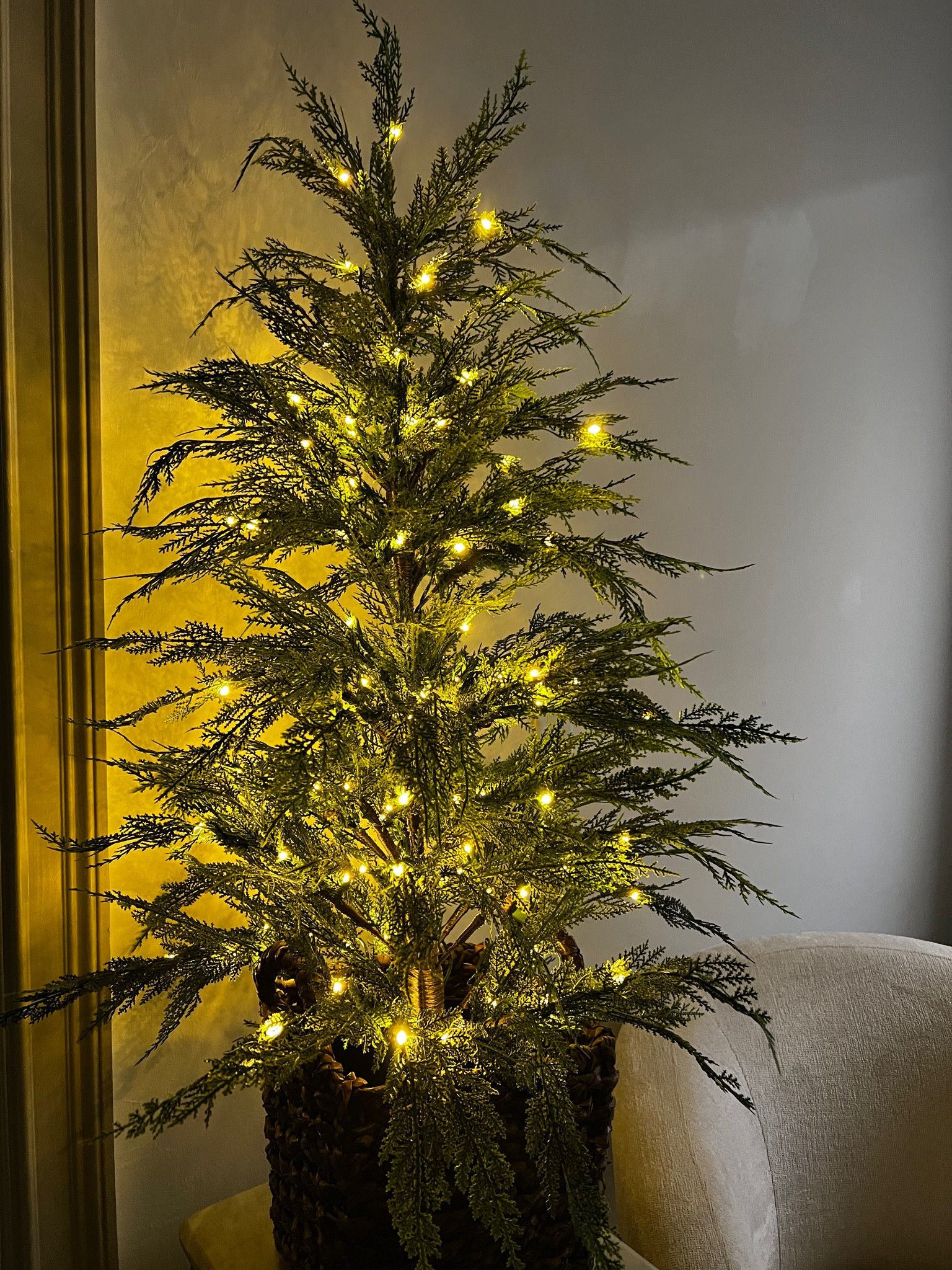 This Christmas tree is 4ft. tall with LED warm white lights. Under $60 and a great quality tree  

#LTKSeasonal #LTKhome #LTKHoliday