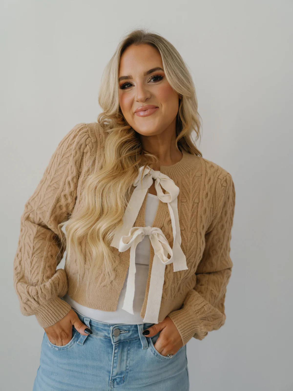 Cassidy Cardigan - Brown/Ivory | Landry Kate