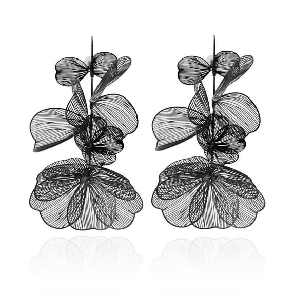 Oversized Boho Flower Tassel Dangle Earrings for Women,Large Filigree Floral Unique Metal Trendy ... | Walmart (US)