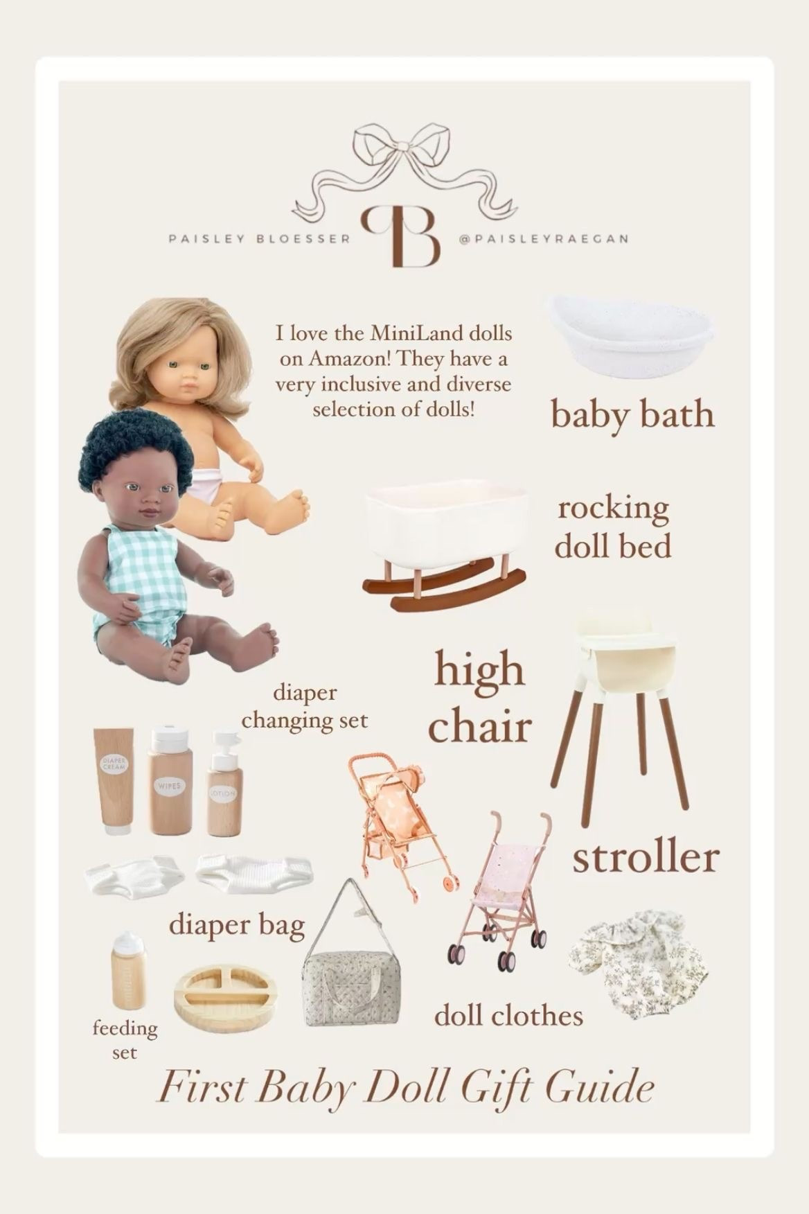 Baby Doll Gift Guide

At some point in your daughters life, she is likely to go through a baby doll phase! I have rounded up all of my favorite baby doll accessories to help you grow your daughter’s doll collection! 

Baby Doll, boho baby doll accessories, sad beige doll accessories, baby doll accessories, baby doll, minikane, miniland, neutral doll accessories, baby doll bath, baby doll highchair, baby doll stroller, baby doll bed, baby doll rocker, baby doll diaper, miniland accessories, baby doll bottle, wooden doll accessories, baby doll clothes, baby doll diaper bag, baby doll feeding, christmas gift guide, toddler girl gift guide, toddler girl christmas, toddler gift guide

#LTKHoliday #LTKKids #LTKGiftGuide

#LTKHoliday #LTKGiftGuide #LTKKids